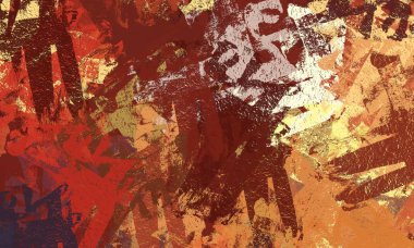 Soyut arka plan sanatı. 2D çizim. Etkileyici yağlı boya resim. Tuvalde fırça darbeleri. Modern sanat. Çok renkli arkaplan. Çağdaş sanat. İfade. Sanatsal dijital palet.