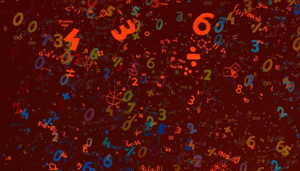 Matemática Ilustração Fundo Abstrato Com Números Espaço Cópia — Fotografia de Stock