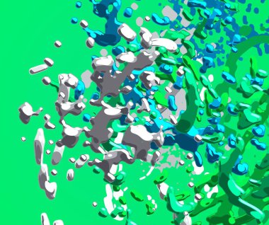 Soyut arka plan sanatı. 3 boyutlu illüstrasyon. Çok renkli arkaplan. Çağdaş sanat. Sanatsal dijital palet.