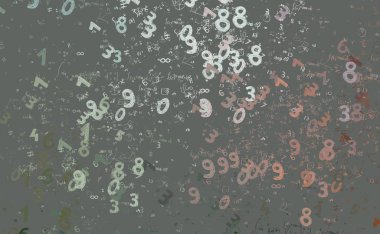 Matematik. 2D çizim. Numaralı soyut arkaplan, boşluğu kopyala 