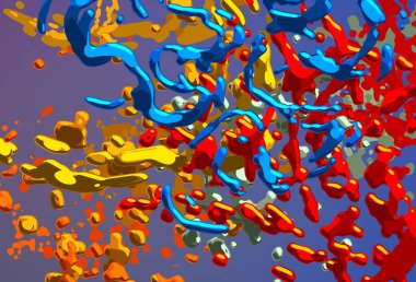 Soyut arka plan sanatı. 3 boyutlu illüstrasyon. Tuvalde fırça darbeleri. Çok renkli arkaplan. Çağdaş sanat. Sanatsal dijital palet.