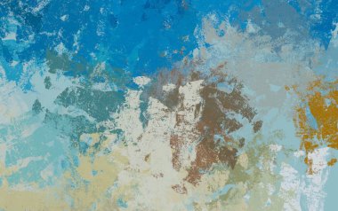 Soyut arka plan sanatı. 2D çizim. Etkileyici yağlı boya resim. Tuvalde fırça darbeleri. Modern sanat. Çok renkli arkaplan. Çağdaş sanat. İfade. Sanatsal dijital palet.