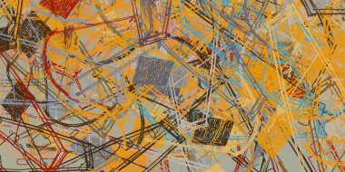 Soyut arka plan sanatı. 2D çizim. Etkileyici yağlı boya resim. Tuvalde fırça darbeleri. Modern sanat. Çok renkli arkaplan. Çağdaş sanat. İfade. Sanatsal dijital palet.