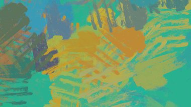 Soyut arka plan sanatı. 2D çizim. Etkileyici yağlı boya resim. Tuvalde fırça darbeleri. Modern sanat. Çok renkli arkaplan. Çağdaş sanat. İfade. Sanatsal dijital palet.