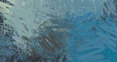 Soyut arka plan sanatı. 2D çizim. Etkileyici yağlı boya resim. Tuvalde fırça darbeleri. Modern sanat. Çok renkli arkaplan. Çağdaş sanat. İfade. Sanatsal dijital palet.