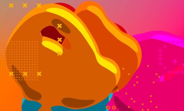 Soyut arka plan sanatı. 3 boyutlu illüstrasyon. Çok renkli arkaplan. Çağdaş sanat. Sanatsal dijital palet.