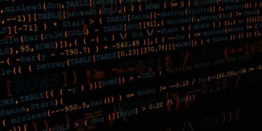 Yazılım geliştirici programlama kodu. Soyut modern sanal bilgisayar senaryosu. Masaüstü ekranında yazılım geliştirici programcının çalışması 