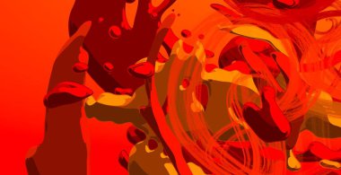 Soyut arka plan sanatı. 3 boyutlu illüstrasyon. Çok renkli arkaplan. Çağdaş sanat. Sanatsal dijital palet.