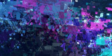 Soyut arka plan sanatı. 2D çizim. Etkileyici yağlı boya resim. Tuvalde fırça darbeleri. Modern sanat. Çok renkli arkaplan. Çağdaş sanat. İfade. Sanatsal dijital palet.