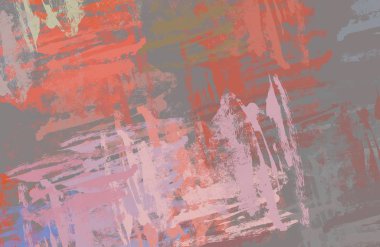 Soyut arka plan sanatı. 2D çizim. Etkileyici yağlı boya resim. Tuvalde fırça darbeleri. Modern sanat. Çok renkli arkaplan. Çağdaş sanat. İfade. Sanatsal dijital palet.