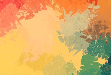 Soyut arka plan sanatı. 2D çizim. Etkileyici yağlı boya resim. Tuvalde fırça darbeleri. Modern sanat. Çok renkli arkaplan. Çağdaş sanat. İfade. Sanatsal dijital palet.