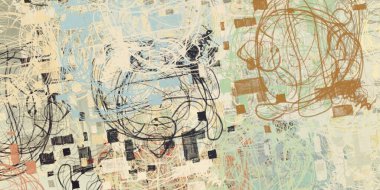 Soyut arka plan sanatı. 2D çizim. Etkileyici yağlı boya resim. Tuvalde fırça darbeleri. Modern sanat. Çok renkli arkaplan. Çağdaş sanat. İfade. Sanatsal dijital palet.