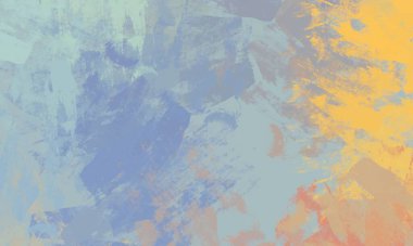 Soyut arka plan sanatı. 2D çizim. Etkileyici yağlı boya resim. Tuvalde fırça darbeleri. Modern sanat. Çok renkli arkaplan. Çağdaş sanat. İfade. Sanatsal dijital palet.