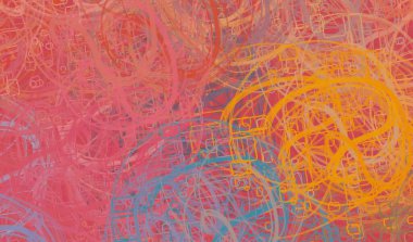 Soyut arka plan sanatı. 2D çizim. Etkileyici yağlı boya resim. Tuvalde fırça darbeleri. Modern sanat. Çok renkli arkaplan. Çağdaş sanat. İfade. Sanatsal dijital palet.