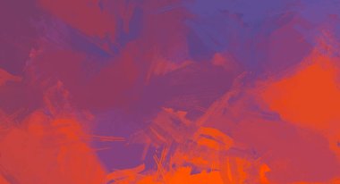 Soyut arka plan sanatı. 2D çizim. Etkileyici yağlı boya resim. Tuvalde fırça darbeleri. Modern sanat. Çok renkli arkaplan. Çağdaş sanat. İfade. Sanatsal dijital palet.