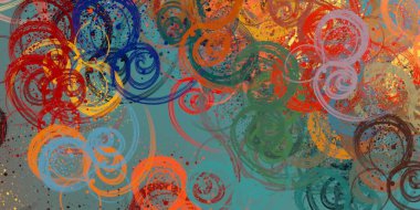 Soyut arka plan sanatı. 2D çizim. Etkileyici yağlı boya resim. Tuvalde fırça darbeleri. Modern sanat. Çok renkli arkaplan. Çağdaş sanat. İfade. Sanatsal dijital palet.