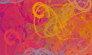 Soyut arka plan sanatı. 2D çizim. Etkileyici yağlı boya resim. Tuvalde fırça darbeleri. Modern sanat. Çok renkli arkaplan. Çağdaş sanat. İfade. Sanatsal dijital palet.