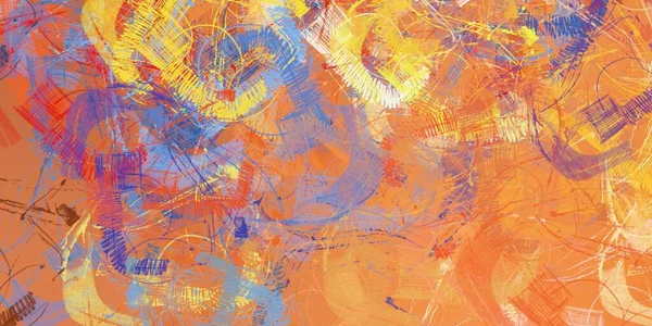Soyut arka plan sanatı. 2D çizim. Etkileyici yağlı boya resim. Tuvalde fırça darbeleri. Modern sanat. Çok renkli arkaplan. Çağdaş sanat. İfade. Sanatsal dijital palet.