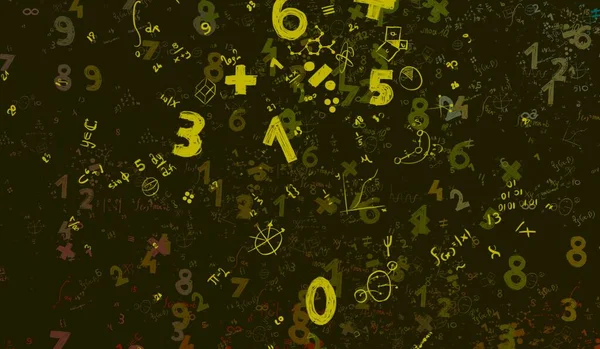 Matematica Illustrazione Sfondo Astratto Con Numeri Copiare Spazio — Foto Stock