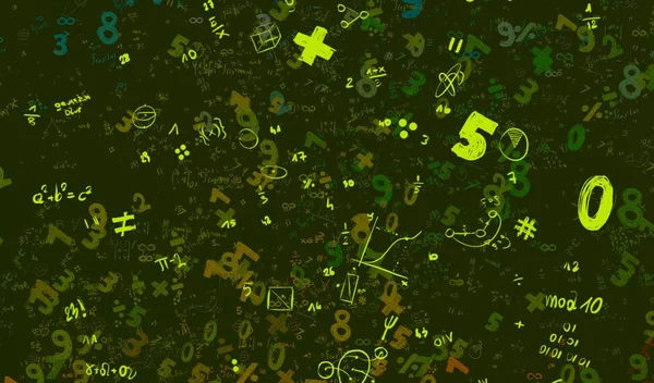 Wiskunde Illustratie Abstracte Achtergrond Met Getallen Kopieer Ruimte — Stockfoto