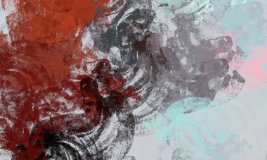 Soyut arka plan sanatı. 2D çizim. Etkileyici yağlı boya resim. Tuvalde fırça darbeleri. Modern sanat. Çok renkli arkaplan. Çağdaş sanat. İfade. Sanatsal dijital palet.