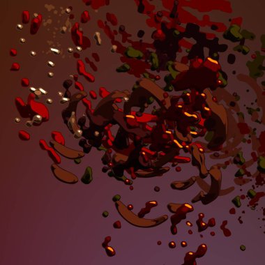 Soyut arka plan sanatı. 3 boyutlu illüstrasyon. Tuvalde fırça darbeleri. Çok renkli arkaplan. Çağdaş sanat. Sanatsal dijital palet.