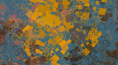 Soyut arka plan sanatı. 2D çizim. Etkileyici yağlı boya resim. Tuvalde fırça darbeleri. Modern sanat. Çok renkli arkaplan. Çağdaş sanat. İfade. Sanatsal dijital palet.