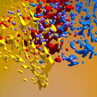 Soyut arka plan sanatı. 3 boyutlu illüstrasyon. Tuvalde fırça darbeleri. Çok renkli arkaplan. Çağdaş sanat. Sanatsal dijital palet.