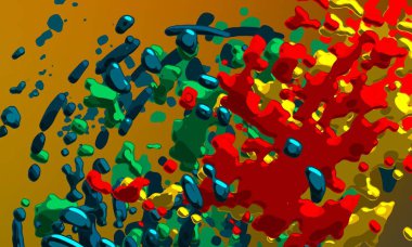 Soyut arka plan sanatı. 3 boyutlu illüstrasyon. Tuvalde fırça darbeleri. Çok renkli arkaplan. Çağdaş sanat. Sanatsal dijital palet.