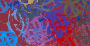Soyut arka plan sanatı. 2D çizim. Etkileyici yağlı boya resim. Tuvalde fırça darbeleri. Modern sanat. Çok renkli arkaplan. Çağdaş sanat. İfade. Sanatsal dijital palet.
