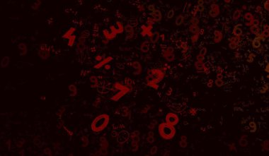 Matematik. 2D çizim. Numaralı soyut arkaplan, boşluğu kopyala 