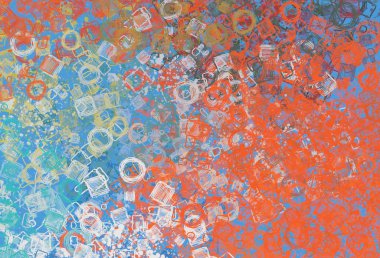 Soyut arka plan sanatı. 2D çizim. Etkileyici yağlı boya resim. Tuvalde fırça darbeleri. Modern sanat. Çok renkli arkaplan. Çağdaş sanat. İfade. Sanatsal dijital palet.