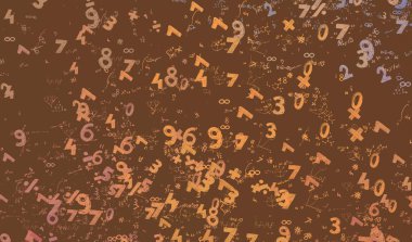Matematik. 2D çizim. Numaralı soyut arkaplan, boşluğu kopyala 