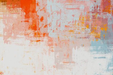 Soyut arka plan sanatı. 2D çizim. Etkileyici yağlı boya resim. Tuvalde fırça darbeleri. Modern sanat. Çok renkli arkaplan. Çağdaş sanat. İfade. Sanatsal dijital palet.