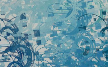 Soyut arka plan sanatı. 2D çizim. Etkileyici yağlı boya resim. Tuvalde fırça darbeleri. Modern sanat. Çok renkli arkaplan. Çağdaş sanat. İfade. Sanatsal dijital palet.