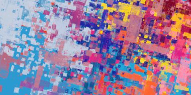 Soyut arka plan sanatı. 2D çizim. Etkileyici yağlı boya resim. Tuvalde fırça darbeleri. Modern sanat. Çok renkli arkaplan. Çağdaş sanat. İfade. Sanatsal dijital palet.