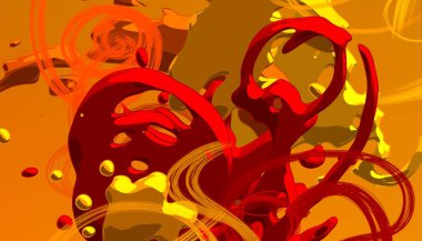 Soyut arka plan sanatı. 3 boyutlu illüstrasyon. Çok renkli arkaplan. Çağdaş sanat. Sanatsal dijital palet.