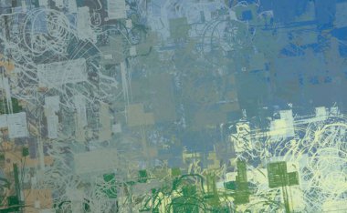 Soyut arka plan sanatı. 2D çizim. Etkileyici yağlı boya resim. Tuvalde fırça darbeleri. Modern sanat. Çok renkli arkaplan. Çağdaş sanat. İfade. Sanatsal dijital palet.