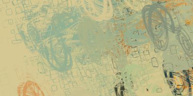 Soyut arka plan sanatı. 2D çizim. Etkileyici yağlı boya resim. Tuvalde fırça darbeleri. Modern sanat. Çok renkli arkaplan. Çağdaş sanat. İfade. Sanatsal dijital palet.