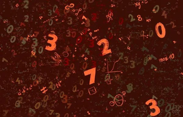 Math. 2d illustration. Abstract background with numbers, copy space