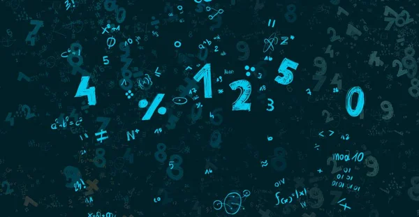 Matematica Illustrazione Sfondo Astratto Con Numeri Copiare Spazio — Foto Stock