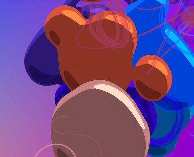 Soyut arka plan sanatı. 3 boyutlu illüstrasyon. Tuvalde fırça darbeleri. Çok renkli arkaplan. Çağdaş sanat. Sanatsal dijital palet.