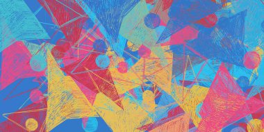 Soyut arka plan sanatı. 2D çizim. Etkileyici yağlı boya resim. Tuvalde fırça darbeleri. Modern sanat. Çok renkli arkaplan. Çağdaş sanat. İfade. Sanatsal dijital palet.