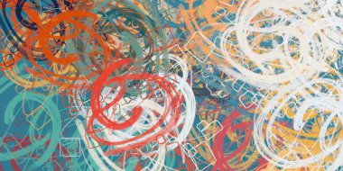 Soyut arka plan sanatı. 2D çizim. Etkileyici yağlı boya resim. Tuvalde fırça darbeleri. Modern sanat. Çok renkli arkaplan. Çağdaş sanat. İfade. Sanatsal dijital palet.