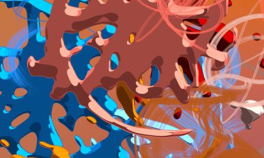 Soyut arka plan sanatı. 3 boyutlu illüstrasyon. Tuvalde fırça darbeleri. Çok renkli arkaplan. Çağdaş sanat. Sanatsal dijital palet.