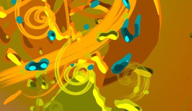 Soyut arka plan sanatı. 3 boyutlu illüstrasyon. Tuvalde fırça darbeleri. Çok renkli arkaplan. Çağdaş sanat. Sanatsal dijital palet.