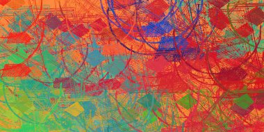 Soyut arka plan sanatı. 2D çizim. Etkileyici yağlı boya resim. Tuvalde fırça darbeleri. Modern sanat. Çok renkli arkaplan. Çağdaş sanat. İfade. Sanatsal dijital palet.