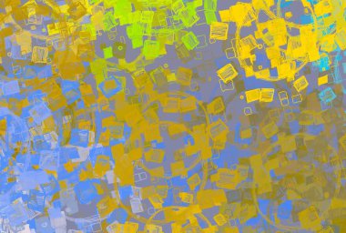 Soyut arka plan sanatı. 2D çizim. Etkileyici yağlı boya resim. Tuvalde fırça darbeleri. Modern sanat. Çok renkli arkaplan. Çağdaş sanat. İfade. Sanatsal dijital palet.