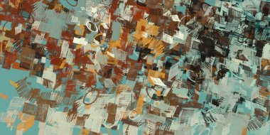 Soyut arka plan sanatı. 2D çizim. Etkileyici yağlı boya resim. Tuvalde fırça darbeleri. Modern sanat. Çok renkli arkaplan. Çağdaş sanat. İfade. Sanatsal dijital palet.