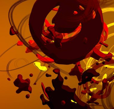 Soyut arka plan sanatı. 3 boyutlu illüstrasyon. Tuvalde fırça darbeleri. Çok renkli arkaplan. Çağdaş sanat. Sanatsal dijital palet.